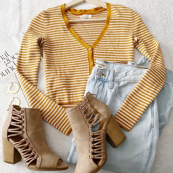 PacSun Sweaters - Pacsun LA Hearts Cropped Striped Cardigan